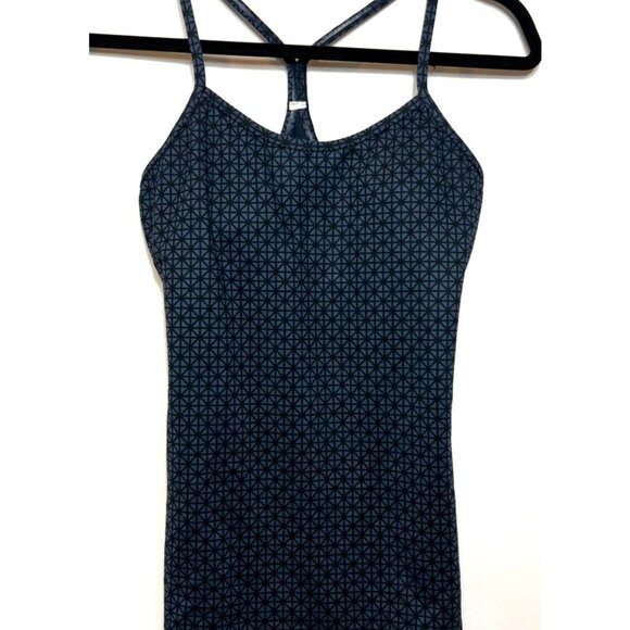 Lululemon Power Y Tank Tri Geo Printed Inkwell Black Size 6 Yoga Athletic Gym - Picture 4 of 11